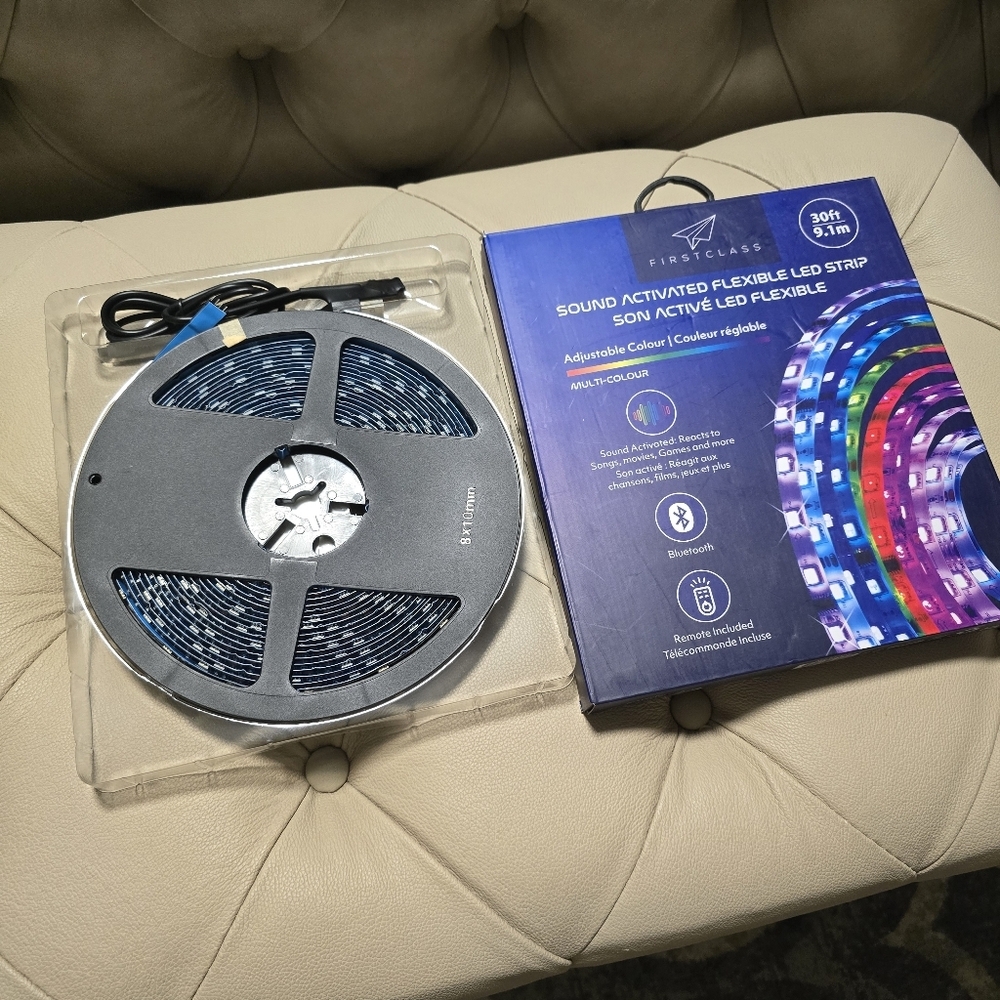 FIRST CLASS Sound Activated Flexible LED Light Strip Remote Multi Color